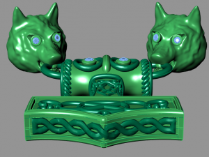wolf pendant Modèle 3D