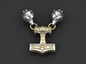 wolf pendant Modèle 3D