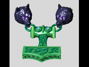 wolf pendant Modèle 3D