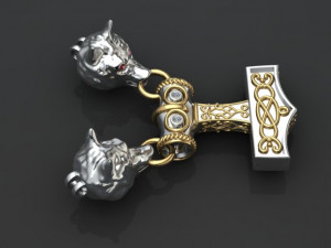 wolf pendant Modèle 3D