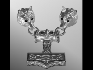 wolf pendant Modèle 3D
