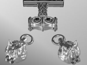 wolf pendant Modèle 3D