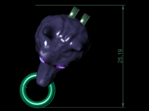 wolf pendant Modèle 3D