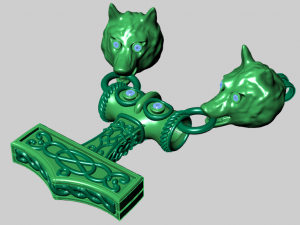 wolf pendant Modèle 3D