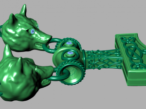 wolf pendant Modèle 3D