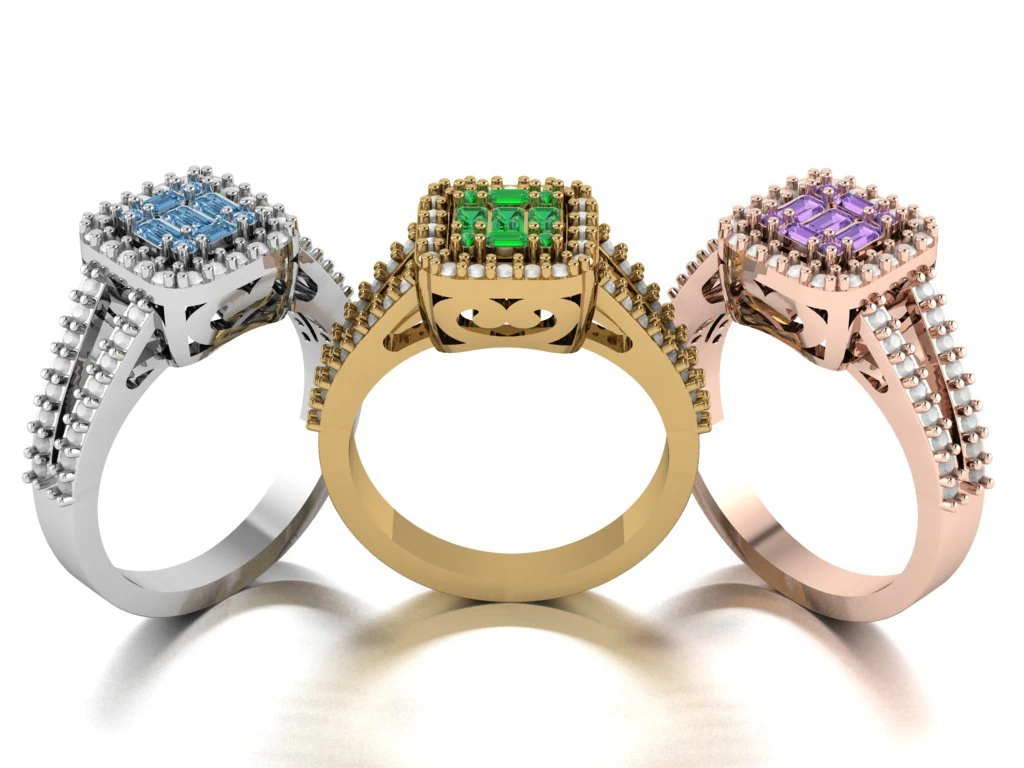 halo engagement ring 3D Model .c4d .max .obj .3ds .fbx .stl .blend 