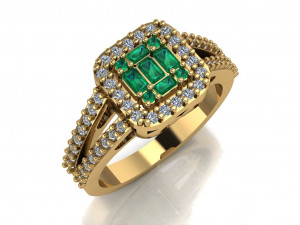 halo engagement ring Modelo 3D