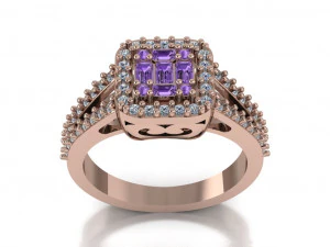 halo engagement ring 3D Model