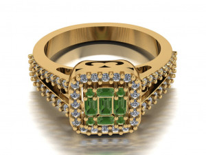 halo engagement ring Modelo 3D