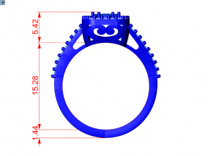 halo engagement ring Modelo 3D