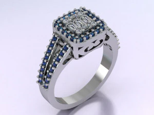 halo engagement ring 3D Model