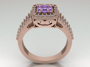 halo engagement ring Modelo 3D