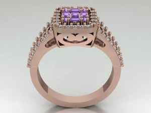 halo engagement ring 3D Model