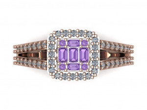 halo engagement ring Modelo 3D