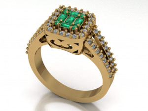 halo engagement ring Modelo 3D