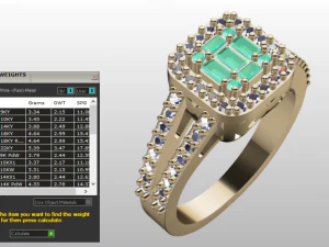 halo engagement ring 3D Model