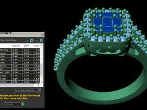 halo engagement ring 3D Model