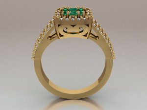 halo engagement ring Modelo 3D
