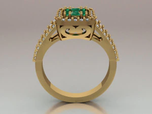 halo engagement ring 3D Model