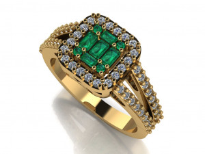 halo engagement ring Modelo 3D