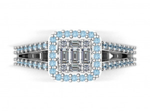 halo engagement ring Modelo 3D