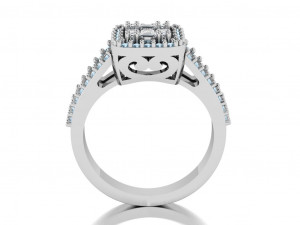 halo engagement ring Modelo 3D