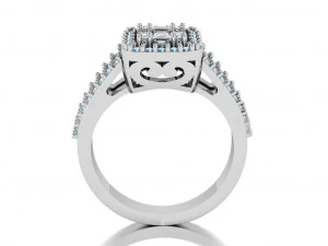 halo engagement ring 3D Model