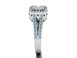 halo engagement ring Modelo 3D