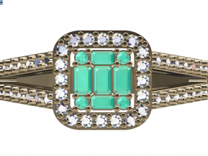 halo engagement ring Modelo 3D