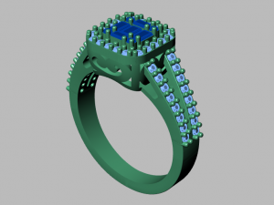 halo engagement ring Modelo 3D
