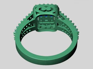 halo engagement ring 3D Model