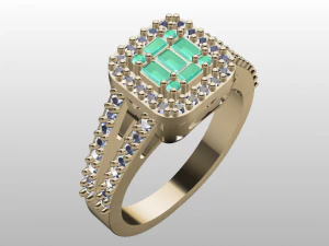 halo engagement ring 3D Model