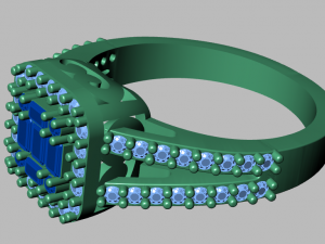 halo engagement ring Modelo 3D