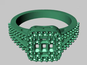 halo engagement ring 3D Model