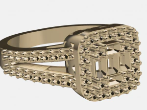 halo engagement ring 3D Model
