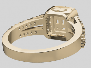 halo engagement ring Modelo 3D