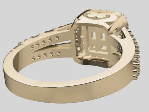 halo engagement ring 3D Model