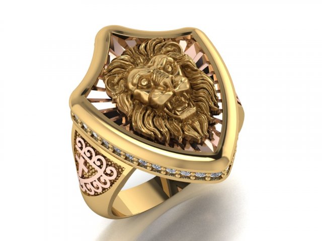 lion ring 3D Model .c4d .max .obj .3ds .fbx .stl .blend 