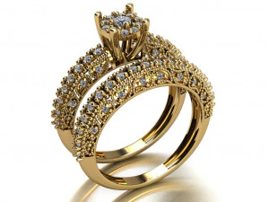 anello solitario Modello 3D