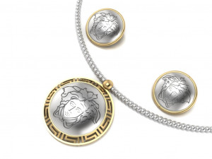 medusa pendant and earring 3D Model