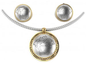 medusa pendant and earring 3D Model