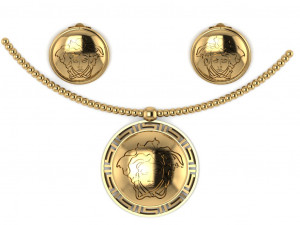 medusa pendant and earring 3D Model