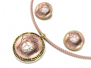 medusa pendant and earring 3D Model