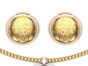 medusa pendant and earring 3D Model