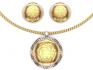 medusa pendant and earring 3D Model