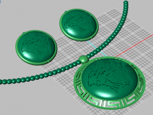 medusa pendant and earring 3D Model