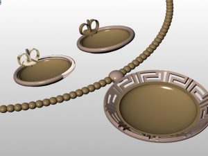 medusa pendant and earring 3D Model
