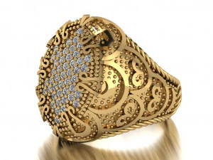 anello con sigillo Modello 3D