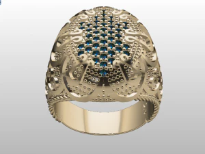 anello con sigillo Modello 3D