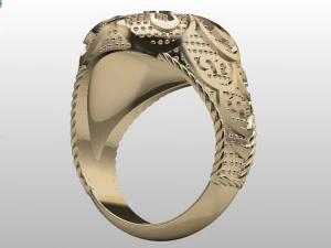 anello con sigillo Modello 3D